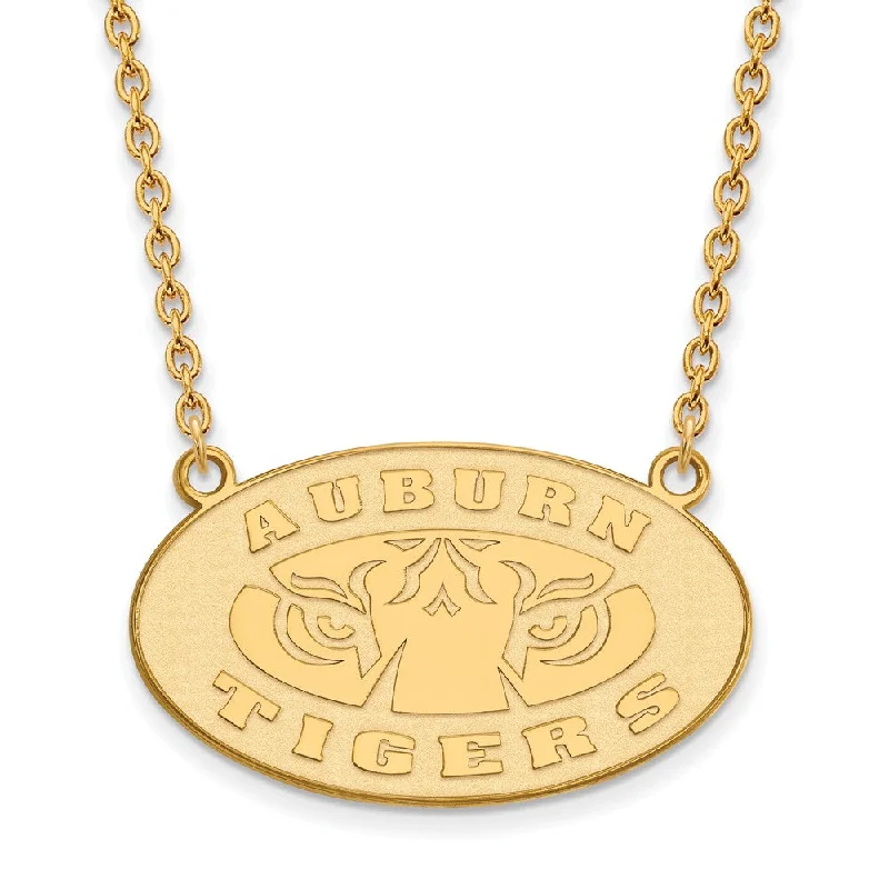 14k Gold Plated Silver Auburn U Large Pendant Necklace