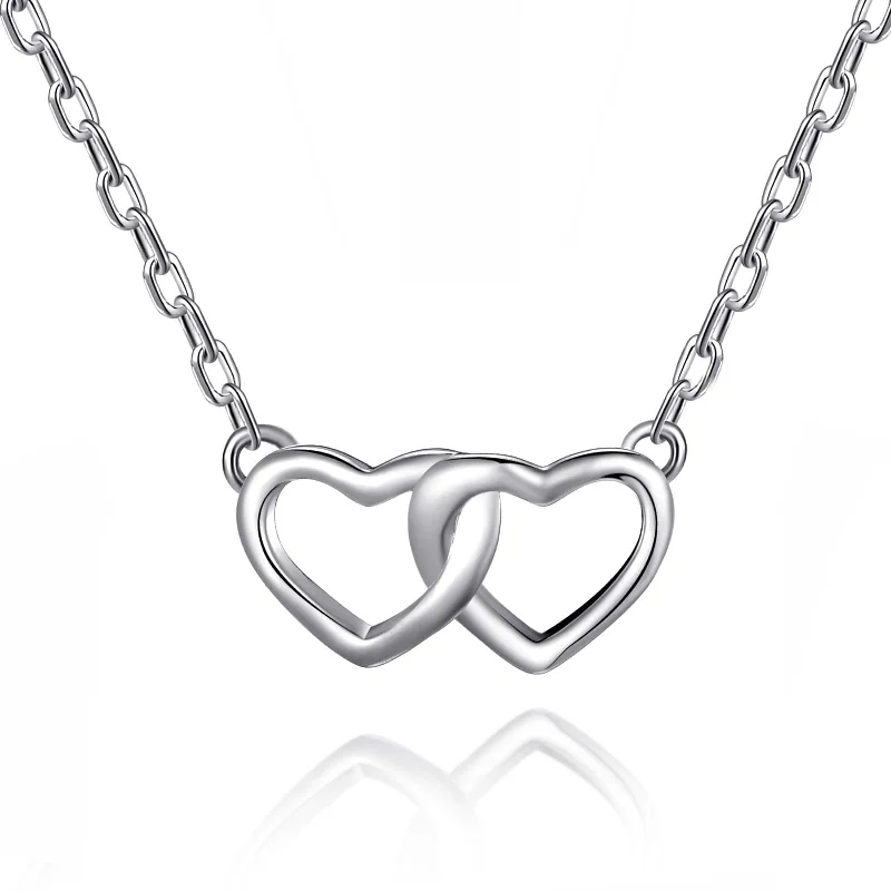 Sterling Silver Heart Link Necklace