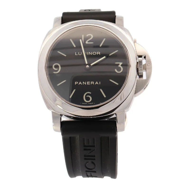 Panerai Men's Luminor Base Stainless Steel 44mm Black Dial Watch Reference #: PAM00112