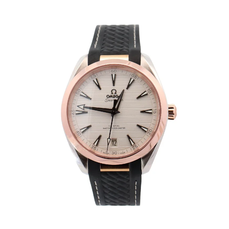 Omega Seamaster Aqua Terra Two Tone Rose Gold & Steel 41mm Silver Stick Dial Watch Reference #:  220.22.41.21.02.001