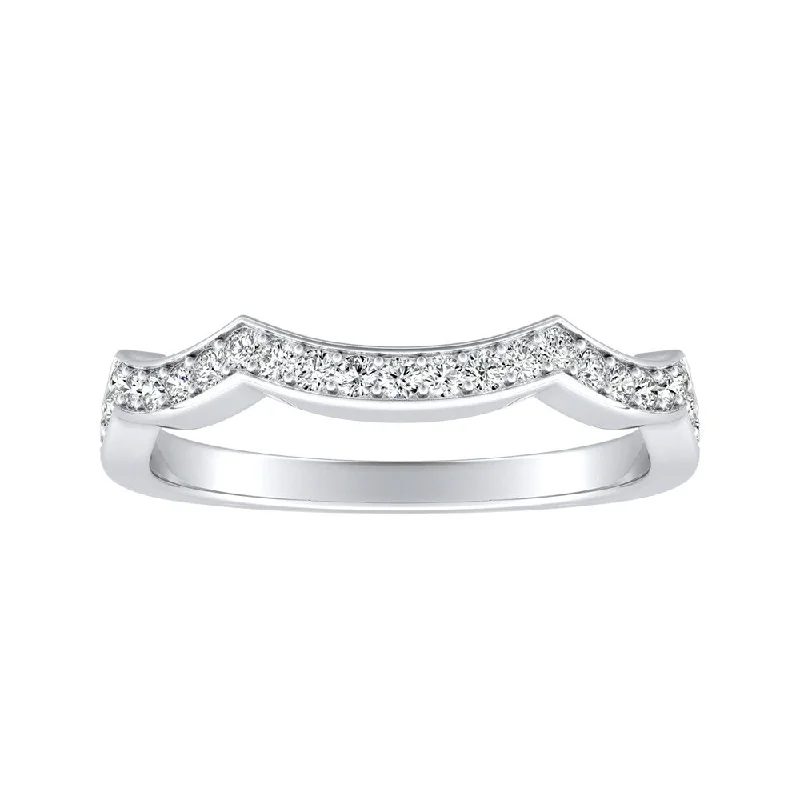 Auriya 1/5ctw Contoured Diamond Wedding Band Platinum