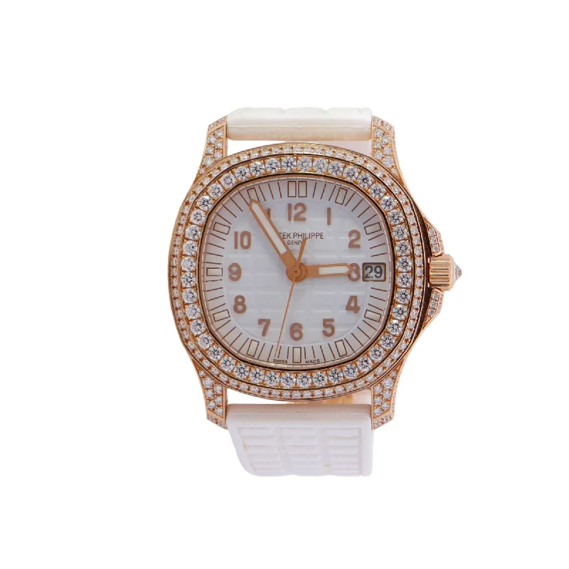 Patek Philippe Aquanut Yellow Gold 35mm White Arabic Dial Watch Reference #: 5068R