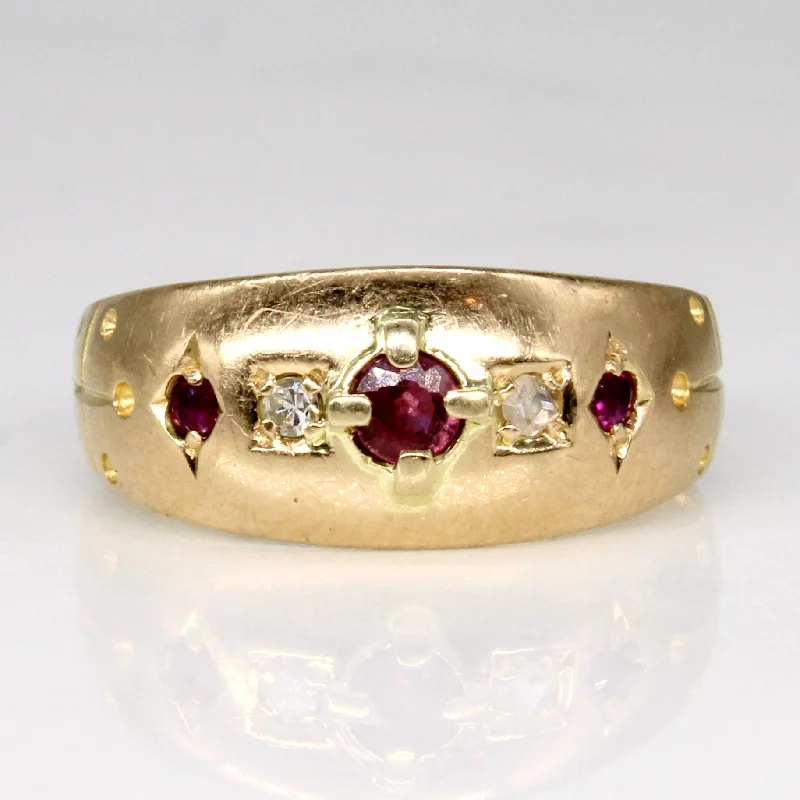 Ruby & Diamond 10k Ring | 0.13ctw, 0.03ctw | SZ 4.75 |