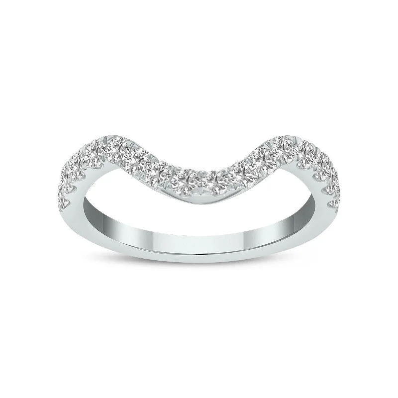 Marquee Jewels 3/4 Carat TW Lab Grown Diamond Wedding Band in 14K White Gold