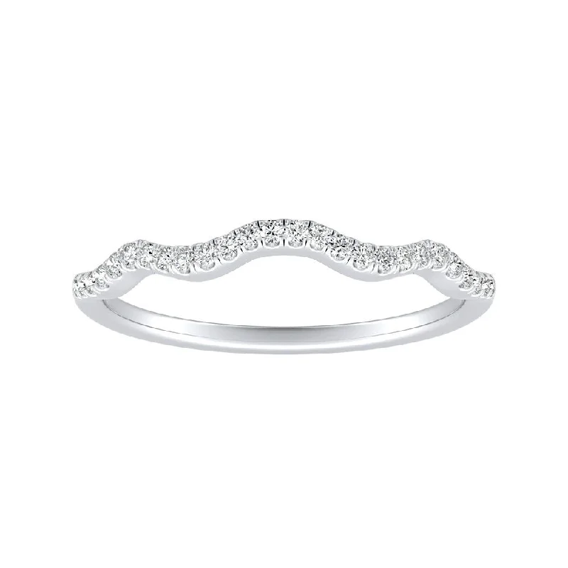 Auriya 1/10ctw Curved Diamond Wedding Band Platinum