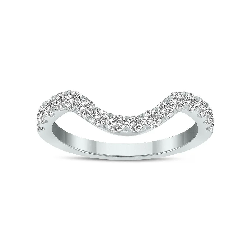 Marquee Jewels 3/4 Carat TW Lab Grown Diamond Wedding Band in 14K White Gold