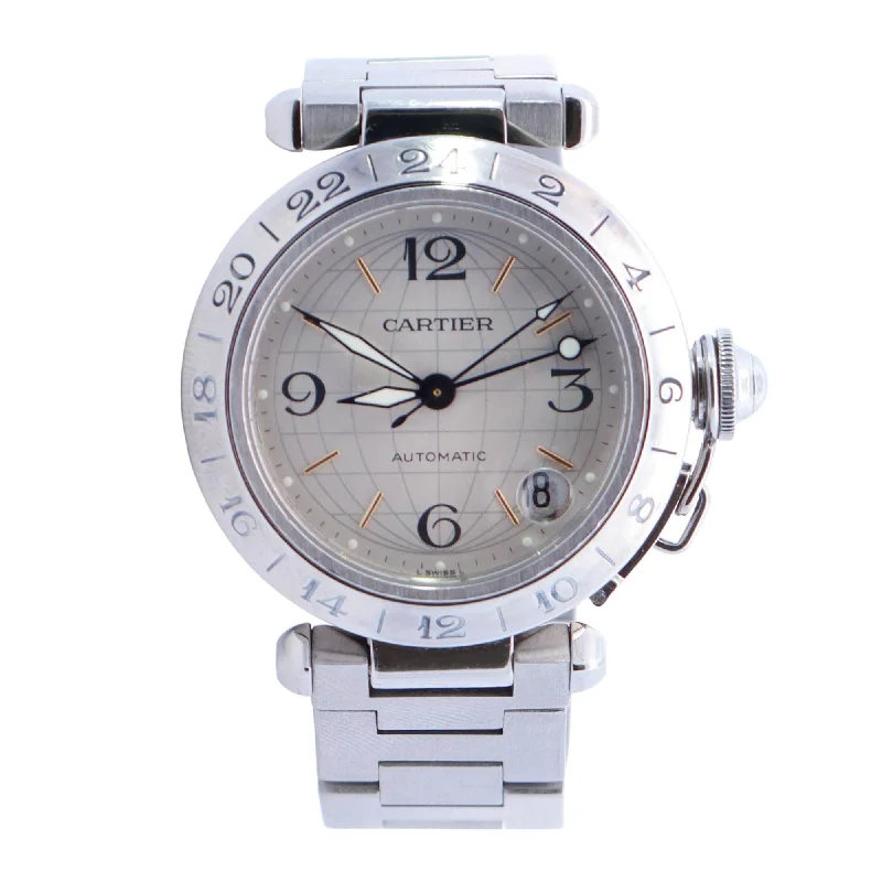 Cartier Pasha Stainless Steel 35mm White Arabic & Stick Dial Watch Reference# W31029M7