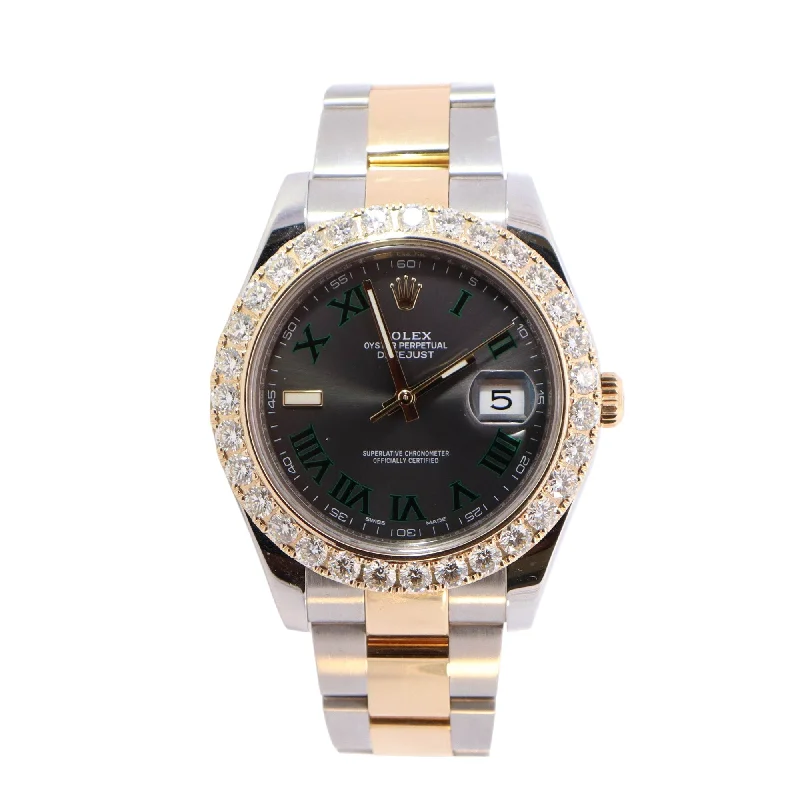 Rolex Datejust II Two-Tone Stainless Steel & Yellow Gold 41mm Wimbledon Roman Dial Watch   Reference #: 116333