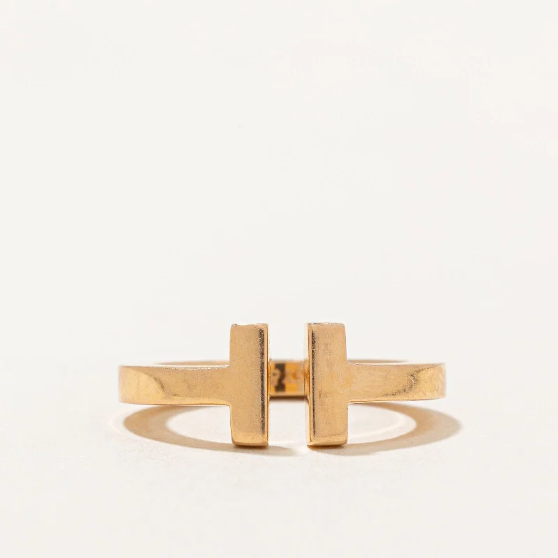 'Tiffany & Co.' T Square 18k Rose Gold Ring | SZ 6 |