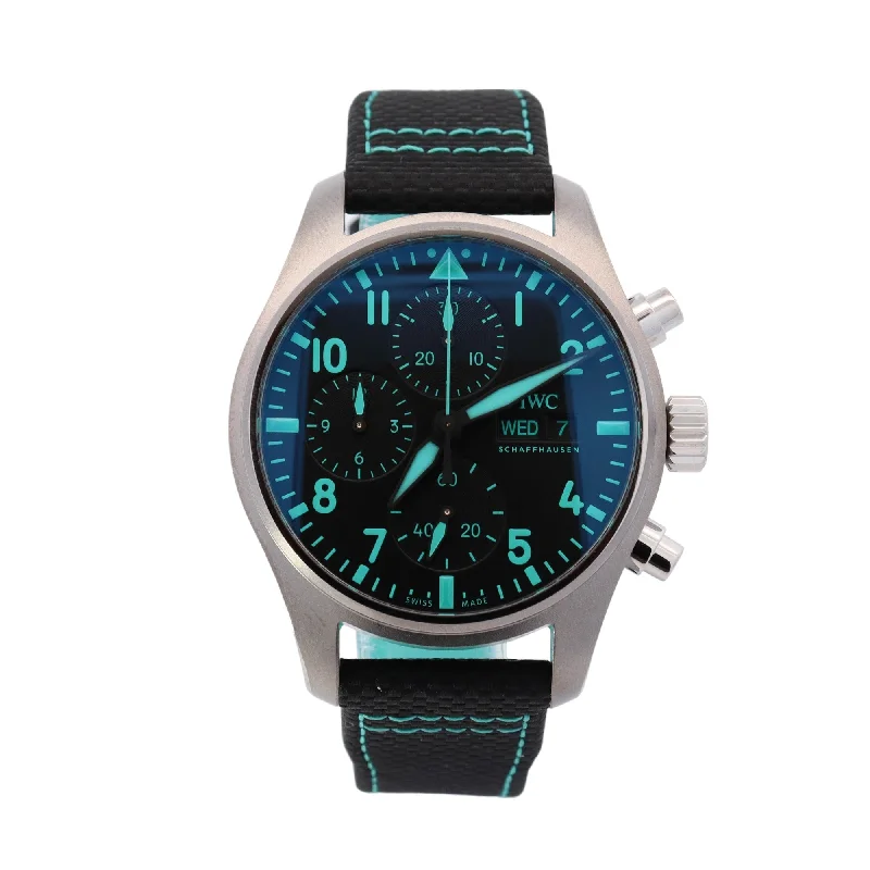 IWC Pilot Chronograph Titanium 41mm  Black Arabic Dial Watch Reference #  IW388108