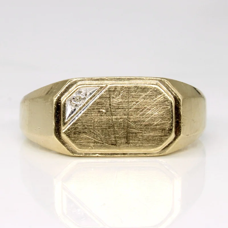 Single Diamond Signet Ring | 0.01ct | SZ 8.75 |