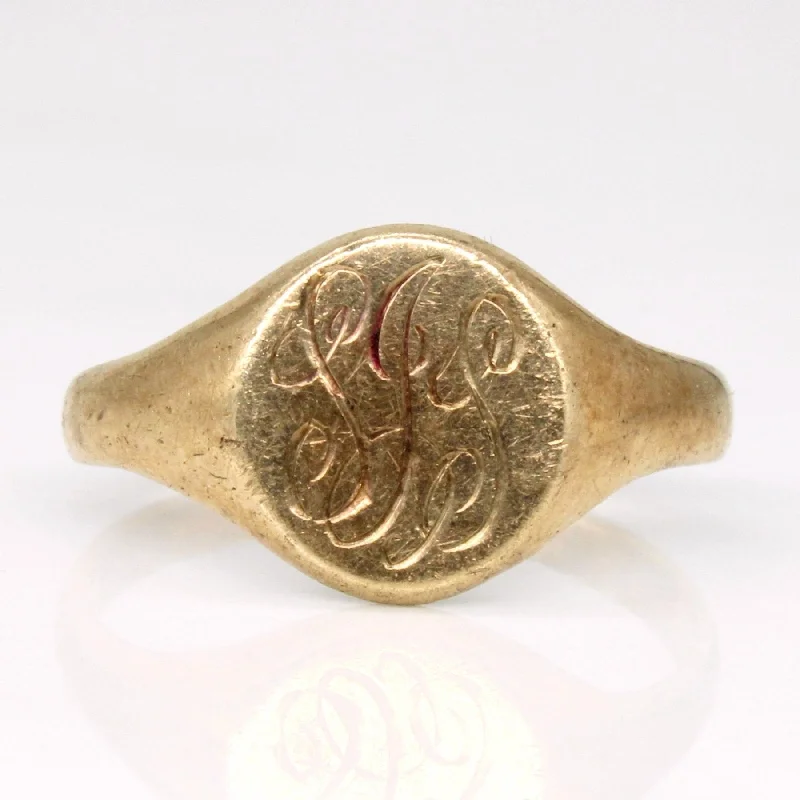 'Birks' 10k Yellow Gold Signet Ring | SZ 5 |