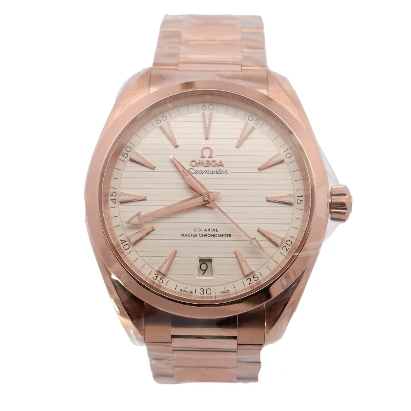 Omega Seamaster Aqua Terra Rose Gold 41mm White Stick Dial Watch Reference# 220.50.41.21.02.001