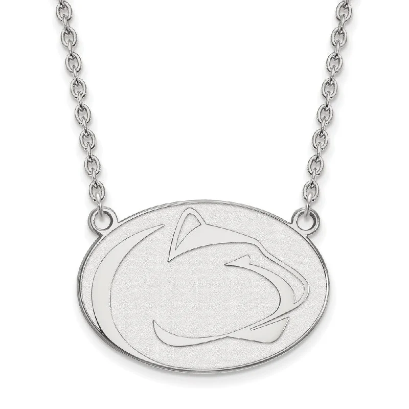 10k White Gold Penn State Large Pendant Necklace