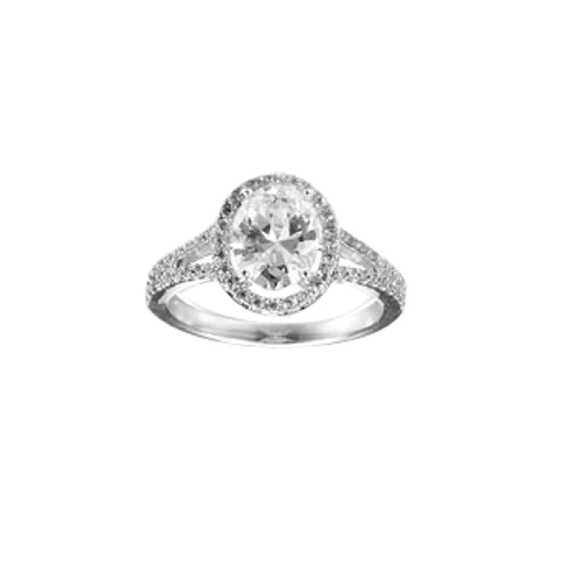 Sterling Silver Cubic Zirconia Oval Ring