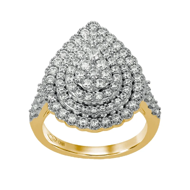 Limited Edition 9ct Yellow Gold 1.60ct Diamond Pear Ring