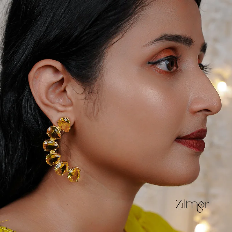 Glossy Stone Raindrop Earrings - KE100747