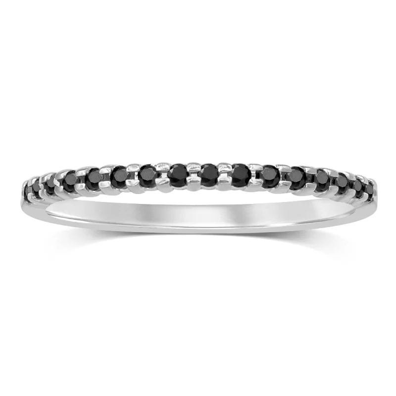 Eternity Ring with 0.10ct of Black Diamonds in 10ct White Gold