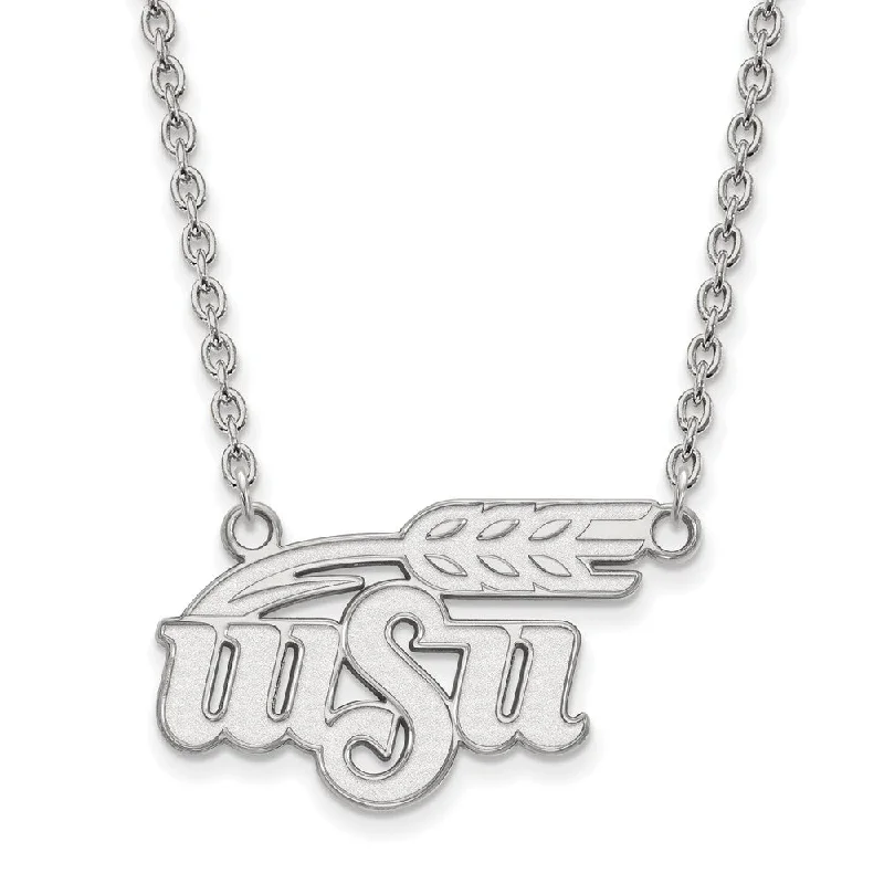 14k White Gold Wichita State Large Pendant Necklace