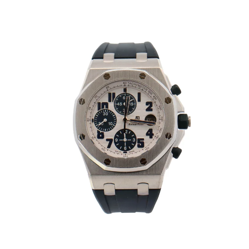 Audemars Piguet Royal Oak Offshore Stainless Steel 42mm White Chronograph Dial Watch Reference #: 26020ST.OO.D020IN.01.A