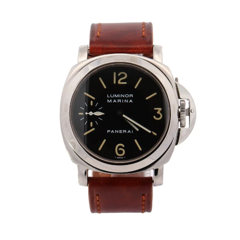 Panerai Luminor Marina Stainless Steel 44mm Black Roman & Stick Dial Watch Reference#  PAM00001