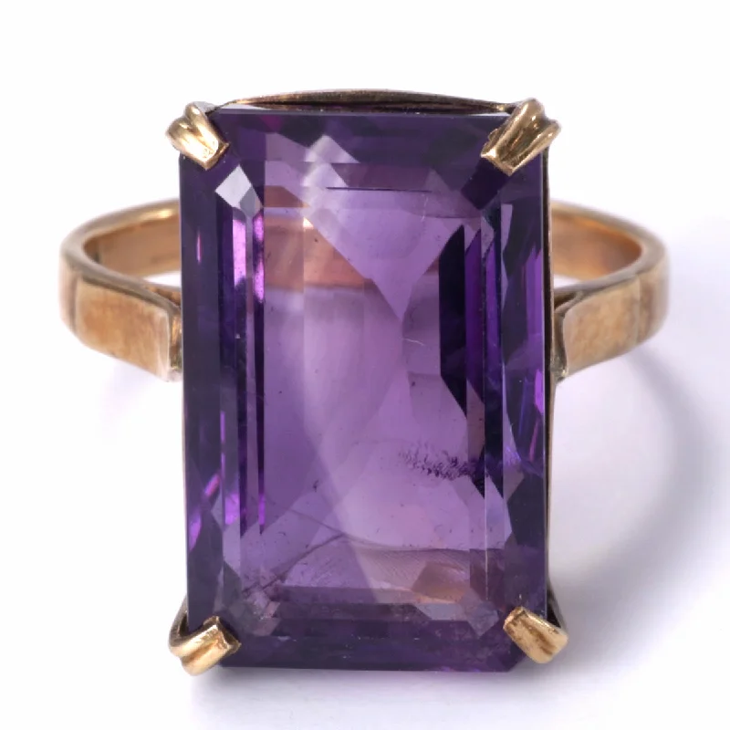 14k Yellow Gold Amethyst Ring | 12.93ct | SZ 5.75