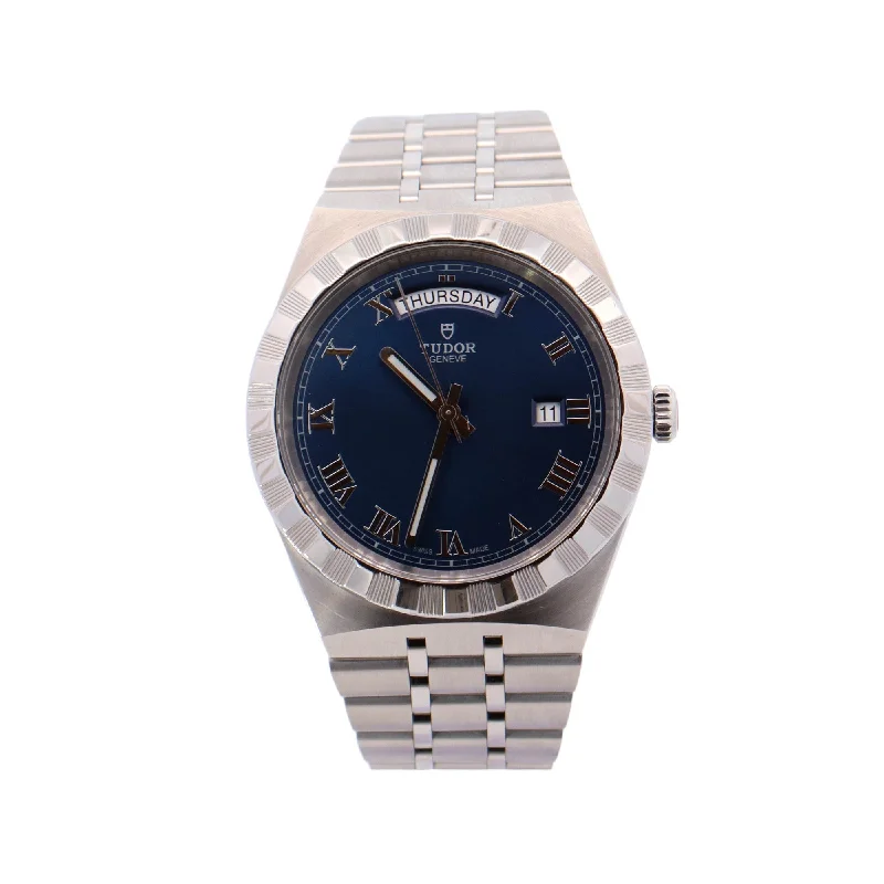 Tudor Royal Stainless Steel 41mm Blue Roman Dial Watch Reference# 28600