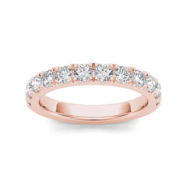 De Couer 14k Rose Gold 7/8ct TDW Diamond Women's Wedding Band - Pink