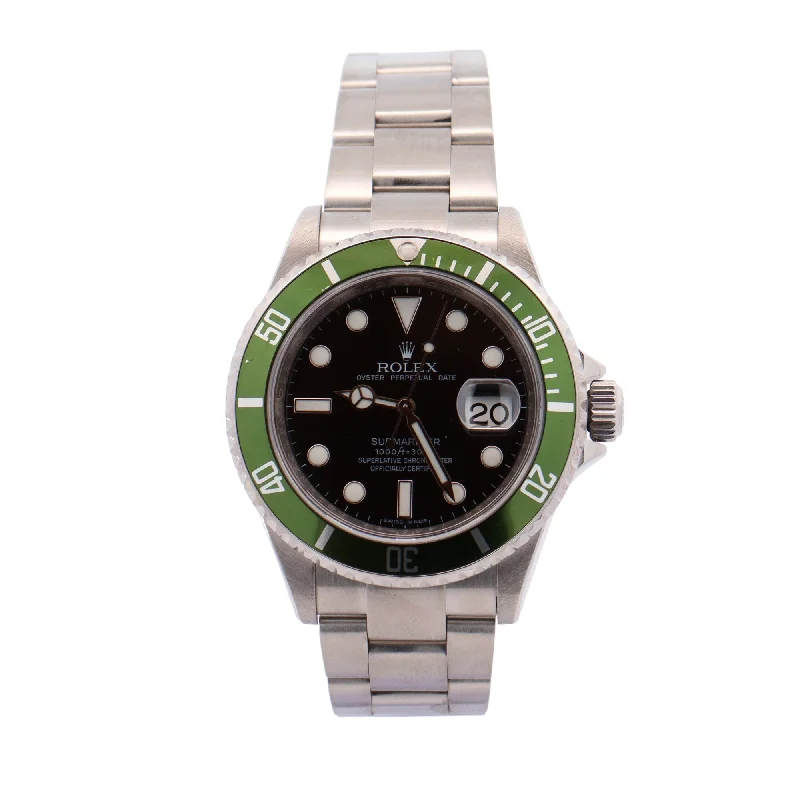 Rolex Submariner Date "Kermit" 40mm Stainless Steel Black Dot Dial Watch Reference# 16610LV