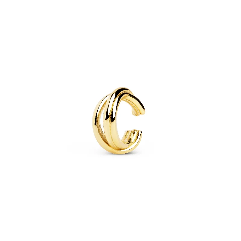 Ear Cuff Double Line Gold Single Earring