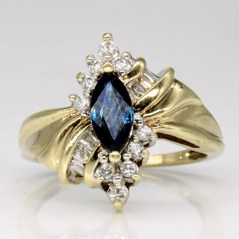 Sapphire & Diamond Cocktail Ring | 0.52ct, 0.25ctw | SZ 6.25 |