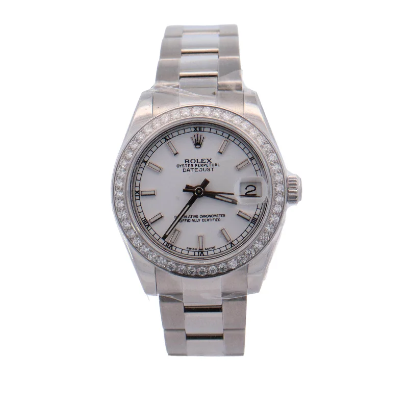 Rolex Lady's Datejust Stainless Steel 31mm White Stick Dial Watch Ref#  178240