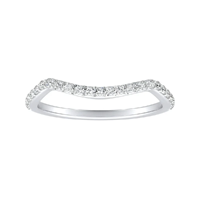 Auriya 1/5ctw Contoured Diamond Wedding Band Platinum