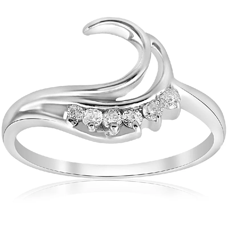 14K White Gold 1/4 ct TDW Diamond Engagement Guard Wrap Ring (I-J,I2-I3)