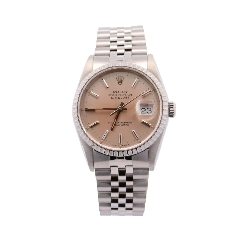 Rolex Datejust Stainless Steel 36mm Silver Stick Dial Watch Reference #: 16220