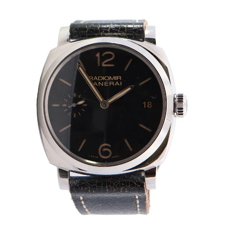 Panerai Luminor Stainless Steel 47mm Black Stick Dial Watch Reference# PAM00514