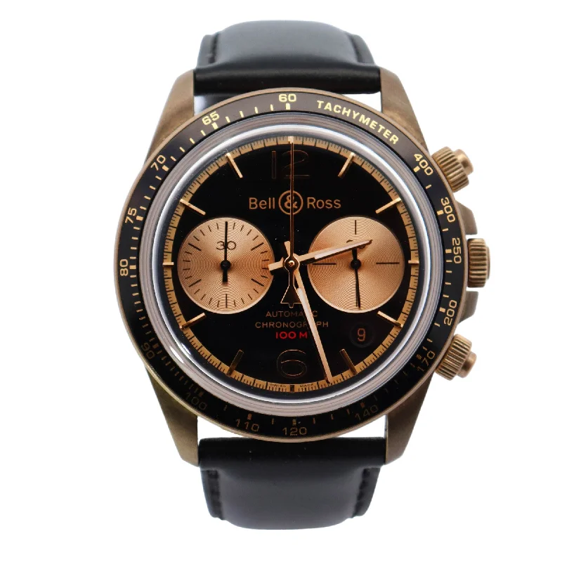 Bell & Ross Heritage Back Dial Bronze 41mm Black & Champagne Chronograph Dial Watch Reference# BRV294-BC-BR/SCA