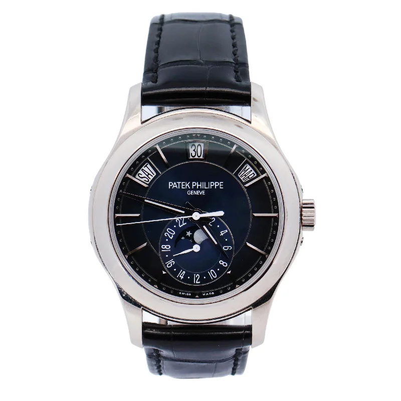 Patek Philippe Annual Calendar White Gold 40mm Blue Stick Dial Reference# 5205G-013