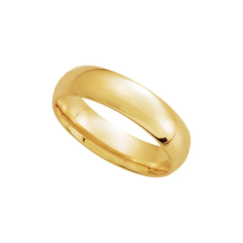 5mm Light Domed Comfort Fit Wedding Band in 14k Yellow Gold