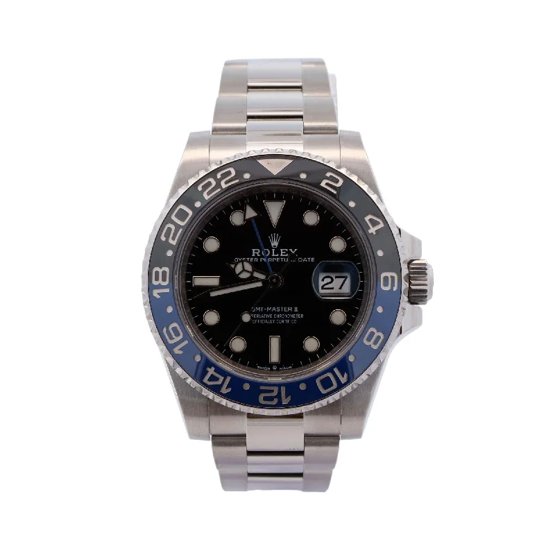 Rolex GMT Master II Stainless Steel 40mm Black Dot Dial Watch Reference #: 126710BLNR