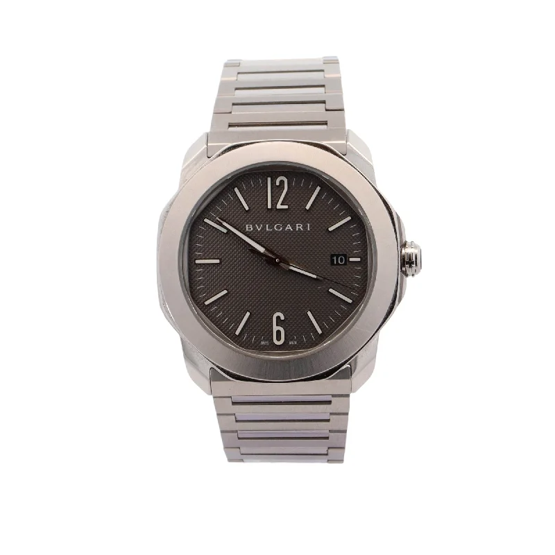 Bvlgari Octo Roma Stainless Steel Grey Arabic & Stick Dial Watch Reference #: 103740