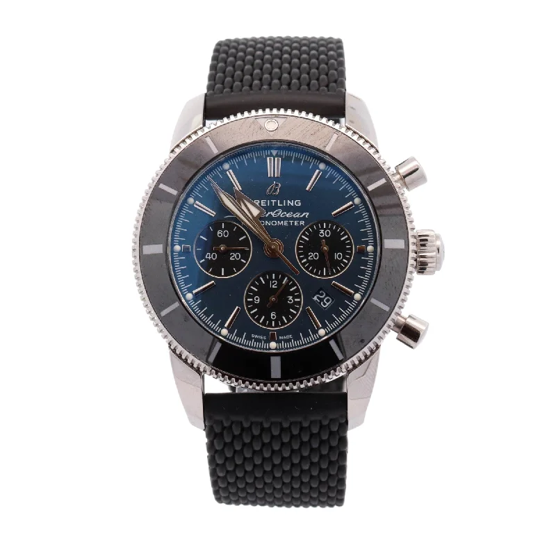 Breitling Superocean Heritage 44mm Stainless Steel Blue Chronograph Dial Watch Reference #: AB0162121C1S1