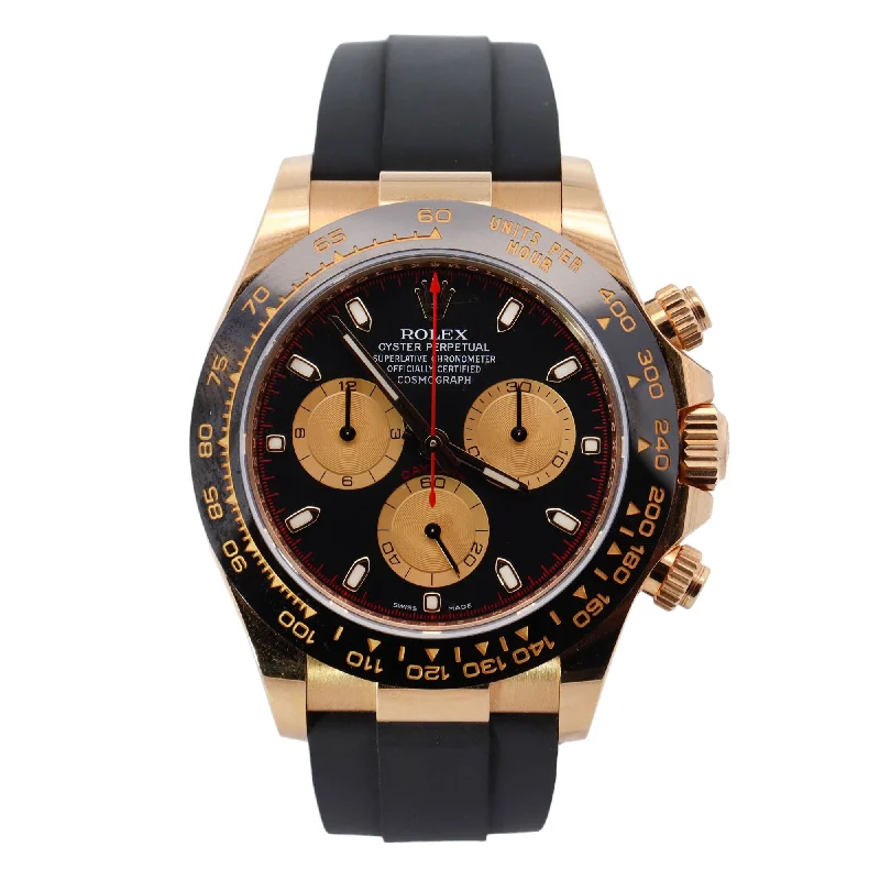 Rolex Men's Daytona Yellow Gold 40mm Black Chronograph "Paul Newman" Dial Watch Reference# 116518LN