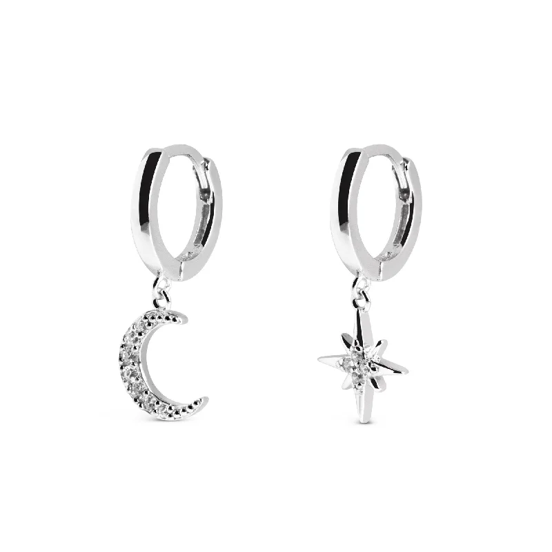 Polar Moon Spark Silver Earrings