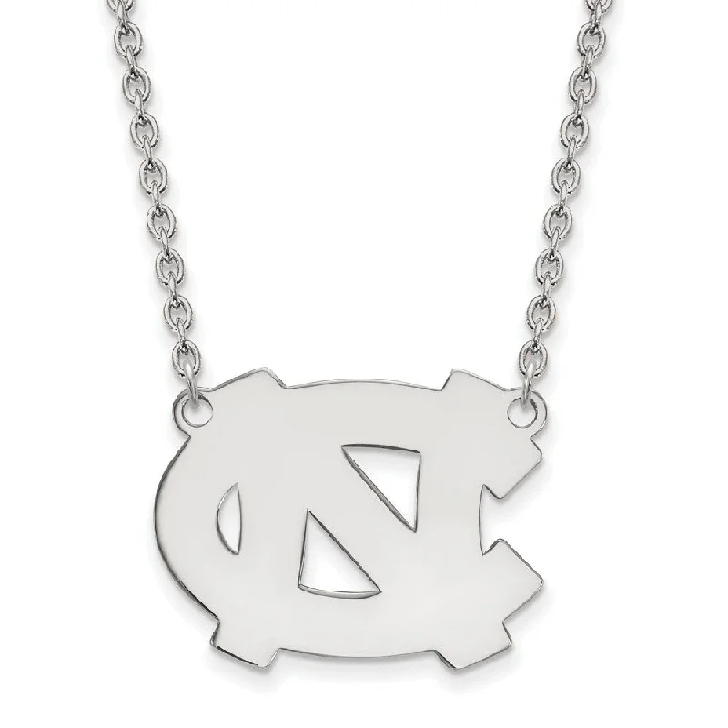 Sterling Silver North Carolina Large 'NC' Pendant Necklace