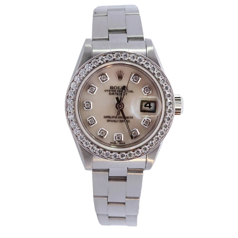 Rolex Datejust Stainless Steel 26mm Custom MOP Diamond Dial Watch Reference# 79160