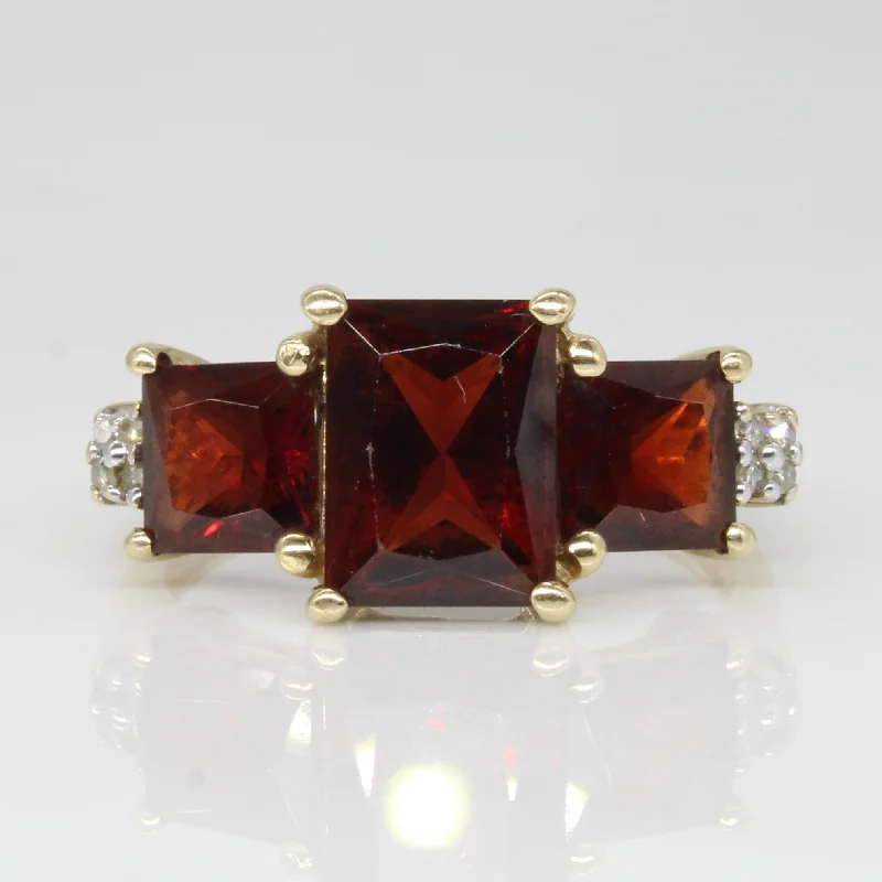 Garnet & Diamond Cocktail Ring | 5.00ctw, 0.04ctw | SZ 5.25 |