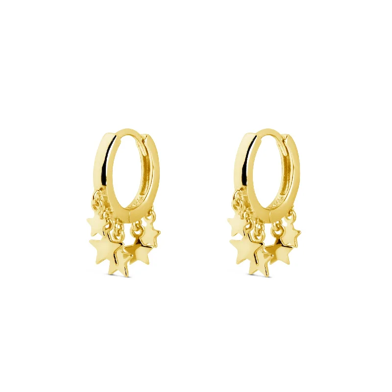 Mini Stars Gold Hoop Earrings