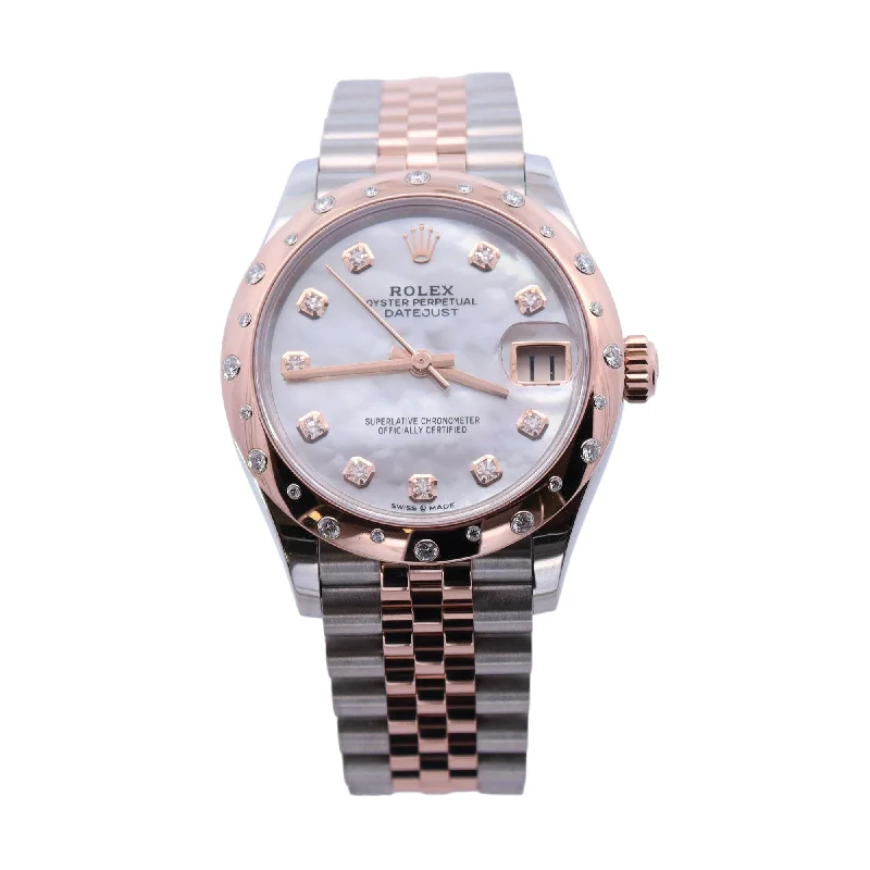 Rolex Datejust 31mm Stainless Steel & Rose Gold MOP Diamond Dial Watch Reference# 278341RBR