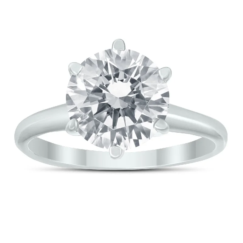 Marquee 2 Carat Diamond Solitaire Ring in 14K White Gold (H-I Color, I1-I2 Clarity)